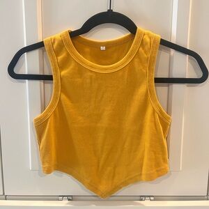 Amazon Mustard Ribbed Crop Top